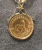 1980 1/10th oz Krugerrand Coin in 9ct Gold Mount & 20" Belcher Chain