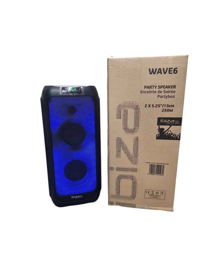 Ibiza Sound Wave 6 250W Party Speaker - USB - MICRO SD - AUX - MIC IN **BRAND NEW**