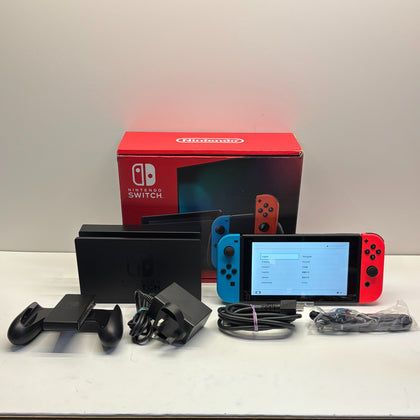 Nintendo Switch Console with Neon Red/ Neon Blue Joy Cons Boxed