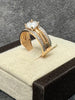 14ct Rose & White Gold Large Stone Band Ring - Size J