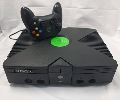 Microsoft Xbox original Game Console with original controller black unboxed with all leads
