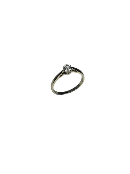 White Gold Diamond Ring - 18ct - 2.12g - Size N