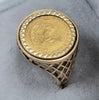 1/10 oz Krugerrand Gold Coin Ring 1987