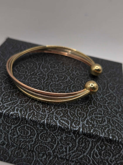 9ct gold Tri-colour small Bangle , box included
