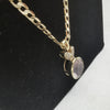 9K Gold Stunning Gold Curb Necklace, 9.1Grams & 9K Gold Pendant (Stone and CZ Stones) 3.8Grams, 21" Size