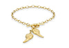 9ct Yellow Gold Angel Wings T-Bar Bracelet