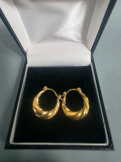 9ct GOLD EARRINGS 375 1.3G