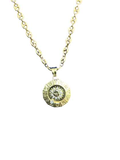 18ct gold diamond zodiac pendant (unique handmade ) adjustable