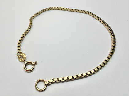 9ct yellow gold box bracelet 7.5