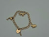 Vintage 9ct Yellow Gold Curb Link Charm Bracelet with Heart Padlock - 8" Long - 9.58 Grams