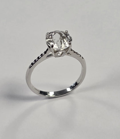 9ct White Gold C/Z Ring
