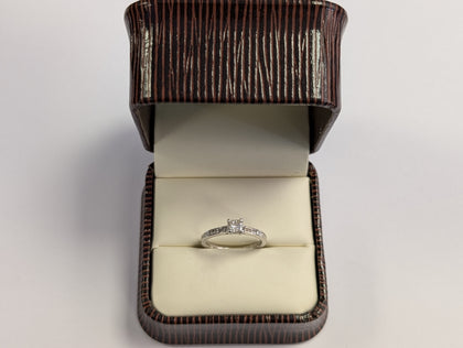 Platinum Square  Diamond Ring