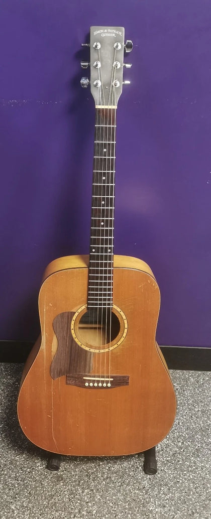 Old Simon & Patrick Luthier S&P 6 Cedar Jumbo Left Handed Acoustic Guitar - *CRACKS ON GUITAR BODY*