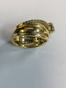 Pandora Gold Sparkling Bow & Crossover Band Ring - Size 50