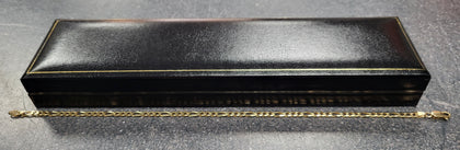 9ct Yellow Gold Figaro Link Bracelet - 5.5G - 10