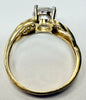 9ct yellow gold solitaire cz ring size J