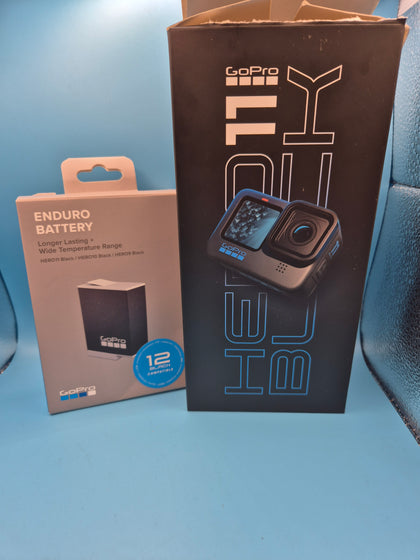 GoPro HERO 11 Black with Enduro battery and strap with mount.