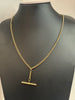 9ct Gold Albert Pocket Watch Chain with T Bar 24"