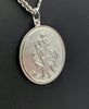 !!BRAND NEW!! 925 Hallmarked, Sterling Silver, St. Christopher Pendant on Curbed Chain, 22", 23.2g