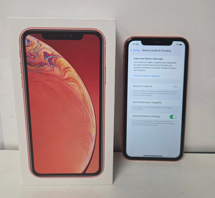 Apple iPhone XR - Coral - Unlocked 79% Battery Health Boxed
