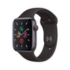 Apple Watch Series 5 (GPS + Cellular, 44mm) Space Gray Aluminum Case with Black Sport Band