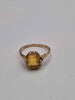 9ct Yellow Gold Citrine Cocktail Ring - Size N - 1.78 Grams