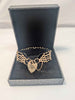 9ct Yellow Gold Gate Like Bracelet With Heart Clasp - 11.14 Grams - 8" Long
