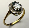 9ct Gold Diamond & CZ Ring Size K 1/2