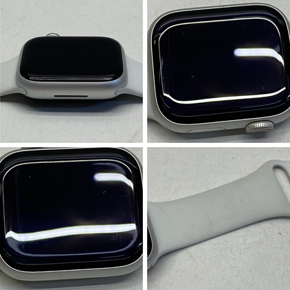 Apple Watch Series 8 41mm Silver Aluminum Case White Sports Band A2773