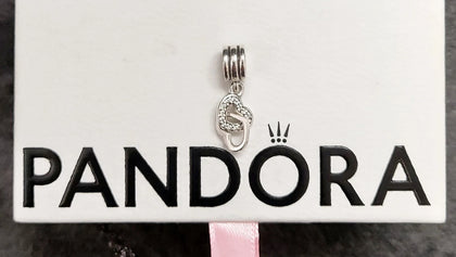 Genuine Pandora Interlocking Hearts Dangle Charm  S925 ALE
