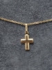 14ct Yellow Gold Diamond Cut Small Cross & Oval Belcher Chain 16"