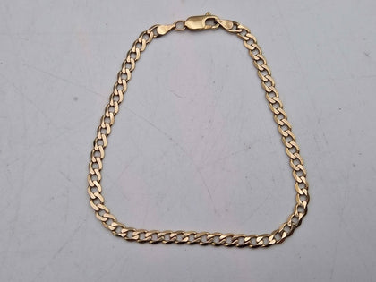 9ct Yellow Gold Curb Bracelet - 8.5