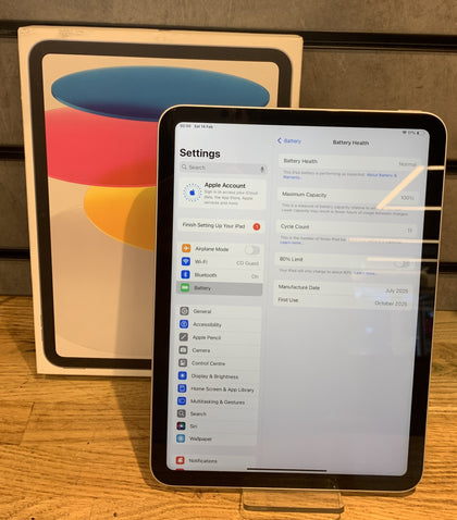iPad A16 2025 Silver 128GB WiFi (Boxed) 100% BH