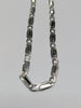 18ct White Gold Curb Block Chain
