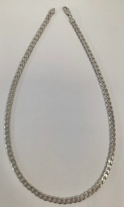 Silver Curb Chain 24-Inch