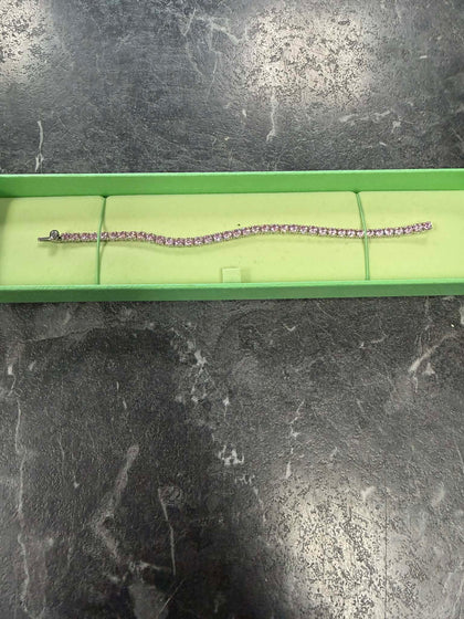 Swarovski Matrix Tennis Bracelet - Pink with Rhodium Plating