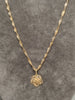 14ct Yellow & White Gold Singapore Chain & Filigree Flower Pendant