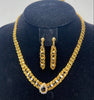 18ct Gold Necklace and Earrings Set, 29.8g