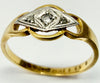 18ct Yellow gold and platinum diamond geometric cluster ring size K 1/2
