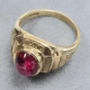 9ct Gold Ring with Red Stone