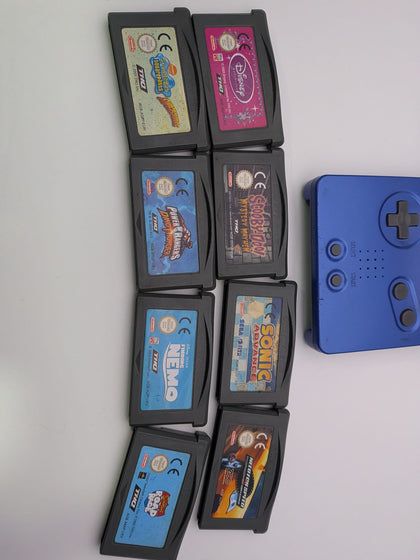 Gameboy Advanced Blue + 8 Games
