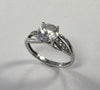 9ct White Gold Cz Ring - size I 1/2