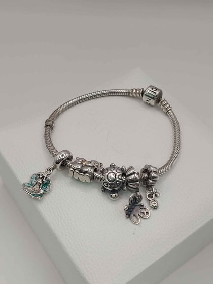 (925 ALE Hallmarked&Tested), Pandora Bracelet With Five Charms