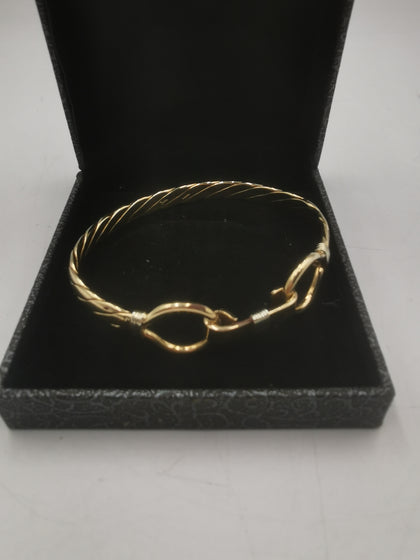 9CT Solid Gold Twist Bangle 33.05G, 375 Hallmarked & Stamped, Width: 3