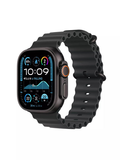 Apple Watch Ultra 2 GPS + Cellular 49mm Black Titanium Case with Black Ocean Band with Extra Strap