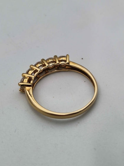 18ct Yellow Gold 5-Stone Eternity Ring – Size O – 2.22g Classic Elegant Band