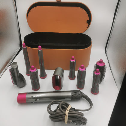 Dyson Airwrap Complete HS01 (8 Attachments) - Nickel/Fushia, -item has markings on one attachment