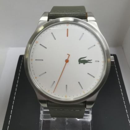 Lacoste Mens Watch Kyoto  LC 107.1.14.2877 Olive Leather Strap Boxed
