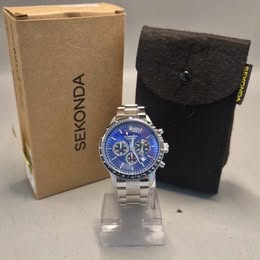 Sekonda Velocity Chronograph Men's Watch | Stainless Steel Case & Bracelet with Blue dial