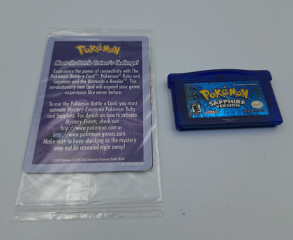 Pokemon Sapphire version for game boy advanced BOXED with all manuals and pokemon card